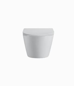 Унитаз подвесной безободковый (тор.) D&K Rhein.Bach DT1476516, 500*360*350мм, сиденье микролифт,бел.